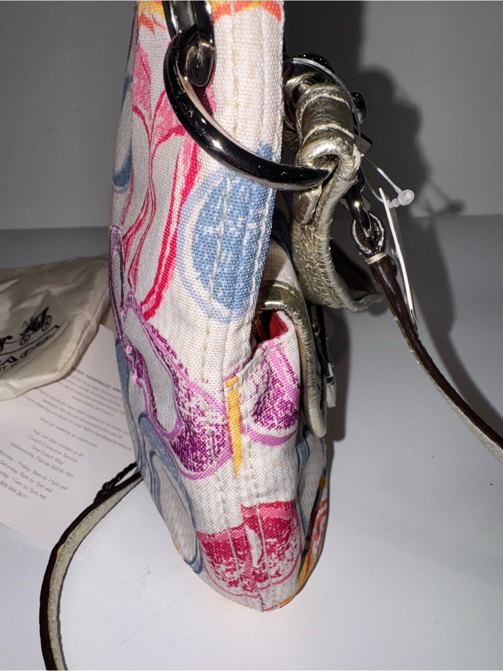 Y2K Coach Poppy Daisy Dream C Scribble Print Hippie Shoulder Bag 19030 HTF NWT - Picture 8 of 13